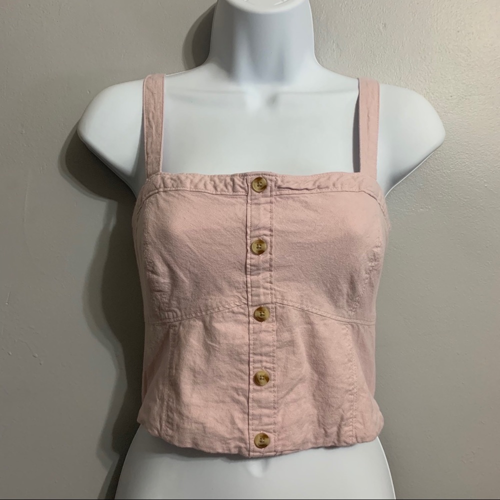 𝅺MEDIUM Abercrombie Pink Crop Tank - Picture 3 of 4